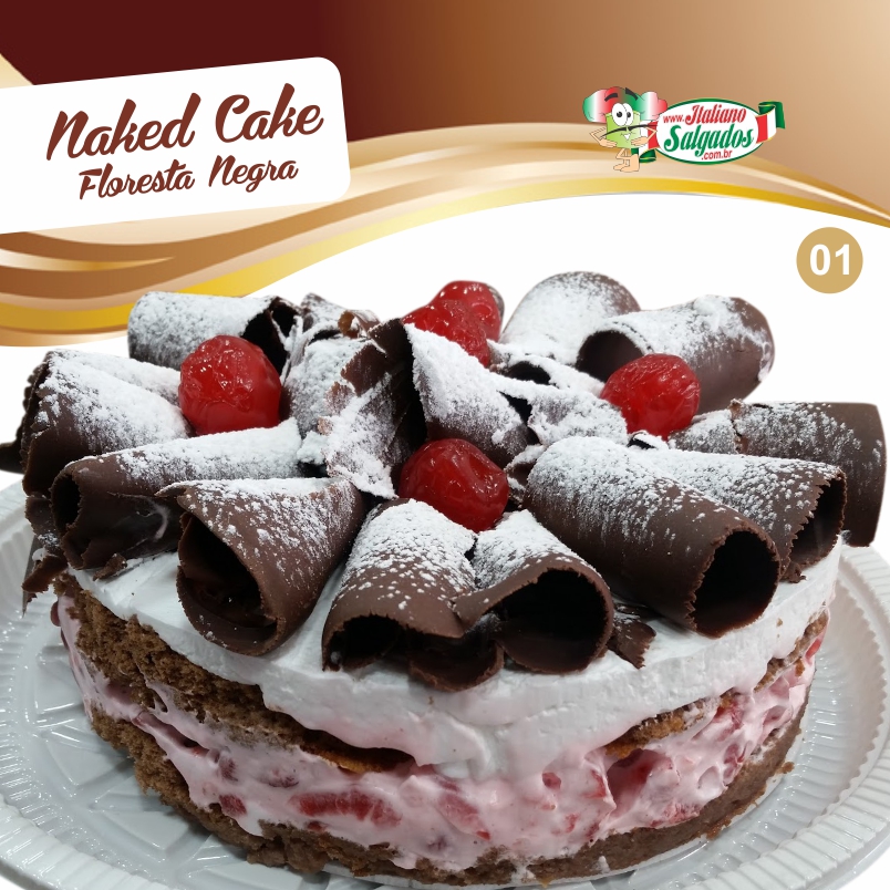 Bolo Torta Naked Cake Floresta Negra Festa Aniversário